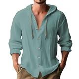 Fishing Shirts for Men Men's Linen Shirts Men's Tops Autumn Mens Linen Shirt Long Sleeve Button Shirts for Men Hoodies Hawaiin Shirt Sun Protection Shirts Light Blue
