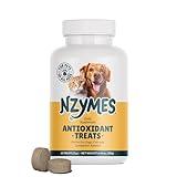 Nzymes® Antioxidant Treats - for Joints, HIPS, Paralysis, Skin, Coat, Hair Loss, Aging, Digestion, Neurological, Seizures - 60 Treats - Made in The USA