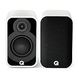 Q Acoustics 5010 Compact Bookshelf Speakers Pair Satin White - 4.5" Mid/Bass Driver, 1" Tweeter - Stereo System for Home Theater Entertainment Center, Surround Sound TV/Record Player