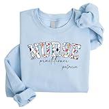 Kite and Crest CUSTOM Unisex Nurse Practitioner Sweatshirt & Hoodie - Personalized NP Varsity Sweater, Nurse Floral, NP Flower Crewneck, Nursing Fleece, Spring, Summer, Nurse Practitioner Gift Multi