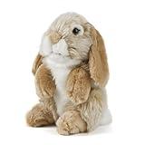 Living Nature Brown Sitting Lop Eared Rabbit Stuffed Animal | Fluffy Rabbit Animal | Soft Toy for Kids | 7 inches