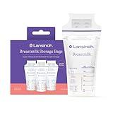 Lansinoh Breastmilk Storage Bags, 100 Count, Baby Essentials, Fast Freeze & Thaw Breast Milk Bags for Baby Bottle Feeding, Superior Strength & Stretch, 6 Ounce