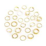 Emzarkio 25-Piece Gold Stackable Rings Set for Women - Boho Chic Layered Jewelry, Vintage Minimalist Dainty Rings for Everyday Wear & Special Occasions