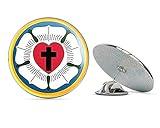 NYC Jewelers Round Lutheran Church Logo (Religion Sect Christian Seal Insignia) Metal 0.75" Lapel Hat Pin Tie Tack Pinback