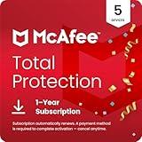 McAfee Total Protection 5-Device 2025 | Security Software Includes Antivirus, Secure VPN, Scam Protection, Identity Monitoring | 1-Year Subscription with Auto-Renewal | Download