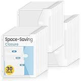 Sooez 30 Pack Binder Folders with Space-Saving Closure, Super Heavyweight Binder Pockets for 3 Ring Binder, High Capacity Clear Binder Pouch, Side Loading, 3 Ring Folders with Pockets, Letter Size