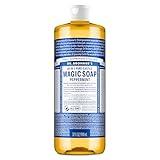 Dr. Bronner's Pure-Castile Magic Liquid Soap - Made with Regenerative Organic Certified Oils- 18-in-1 Uses for Face, Body, Hand, Hair, Laundry & More- Vegan, Non-GMO- Body Wash- Peppermint,32oz
