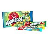Airheads Sour Full-Size Candy Bars, Taffy Candy Assorted Bag, Individually Wrapped Candy, Three Assorted Flavors, 9 Count Bag