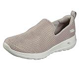 Skechers Women's Go Walk Joy Sneaker-5Gen Cushioning, Air-Cooled GOGA Mat, Breathable Mesh Upper Sneaker, Taupe, 8.5