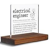 Funny Electrical Engineer Clear Desk Decorative Sign, Work Anniversary Appreciation Gift for Engineers Recognition Retirement Goodbye Farewell Gift Thank You Plaques for Women Men EDC10