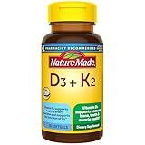 Nature Made Vitamin D3 K2, 5000 IU (125 mcg) Vitamin D, Dietary Supplement for Bone, Teeth, Muscle and Immune Health Support, 30 Softgels, 30 Day Supply