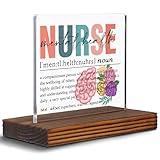 Appreciation Gift for Mental Health Nurse Clear Desk Decorative Sign, Thank You Gift for Psychiatric Psychiatry Psych Nurse, Trauma Mental Health Nursing School Grad Office Desk Decor Plaques EDC48