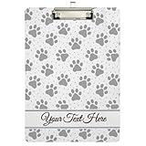 Gredecor Custom Clipboard Pet Paw Dog Cat Personalized Nursing Clip Board with Gold Silver Profile Metal Clip Hanging Customized Clip Boards for Students Classroom School Office