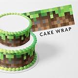 Cakecery Mine Blocks Kids Craft Pixel Game Edible Icing Image Cake Border Strips Decoration Frosting Sheet Strips