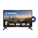 Westinghouse 24 Inch TV with DVD Player Built in, 720p HD LED Small Flat Screen Non-Smart Television DVD Combo with HDMI, USB, & Parental Controls, Monitor for Home, Kitchen, or RV Camper