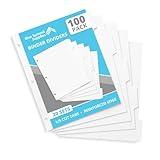 Blue Summit 3 Ring Binder Dividers with Tabs, Reinforced Edge, 1/5 Cut, Letter Size, 5 Tab Dividers for 3 Ring Binder Bulk, White, 20 Sets, 100 Pack