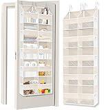 Over the Door Organizer 5 Tiers,Extra Large Behind Door Storage of 10 Compartments,80 lbs Weight Capacity Over the Door Storage, Door Hanging Organizer for Closet, Diaper Organizer, Toy Storage, Beige