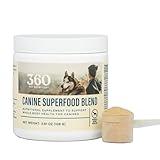 360 Pet Nutrition Canine Superfood Boost Blend All Lifestage Meal Topper Support Supplement for Dogs to Support Whole Body Health, Bone and Joint, Digestion and Immune Support 30 Servings, Beef Flavor