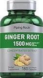Piping Rock Ginger Root Capsules | 1500 mg | 180 Count | Non-GMO, Gluten Free Supplement