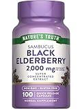Nature's Truth Black Elderberry Capsules | 100 Count | Super Concentrated Sambucus Extract | Non-GMO and Gluten Free Supplement