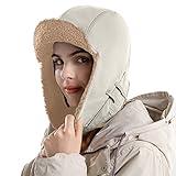 Waterproo𝗳 Winter Trappers Unisex Premium Strength Ushanka Ear Flaps Chin Strap Cold Weather Outdoor Russian Hat (Beige, One Size)
