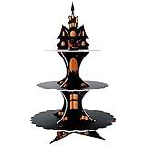 WEEPA Halloween Supplies 3 Tier Cupcake Stand Cardboard Cake Stand Tower Party Decorations Gothic Party Supplies