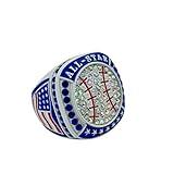 Discount Sports Rings All-Star Ring/Season Award/Team Awards/Assorted Colors/Premium Softball Baseball Ring (Baseball, White)