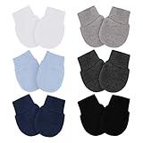 6 Pairs Baby Mittens No Scratch Mittens Infant Soft Gloves Mittens for 0-6 Months Boys Girls