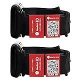 Medical Alert ID Tag for Watch Band Engraved QR Code Watch Safety Plate, Fitness Runners ID tag for Sport Smartwatch - More Space Custom Emergency Medical Info-Without Watchband (Silicon-Red-2pcs)