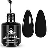 Beetles Black Gel Nail Polish, 1 Pcs 15ml Audrey Black Color Soak Off Gel Polish Nail Art Manicure Salon DIY Uv Lamp Nail Design Decoration at Home Gift for Women
