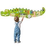 Weihnacht Crocodile Wall Busy Board Panels,11-in-1 Montessori Sensory Toys, Toddler Learning Activity Center,Montessori Philosophy Sensory, Educational Toys, Conducive to All-Round Development