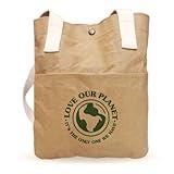 EARTHGRADE Reusable Grocery Lunch Bag – Sustainable & Eco Friendly Washable Paper Totes with Cotton Canvas Handles & Durable Seams