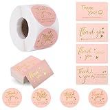 600 Pcs Thank You Cards Small Business, Thank You for Supporting My Small Business Stickers, Stickers for Your Order Retail Store Packaging Essentials Pink