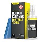 PRO SPIN Table Tennis Rubber Cleaning Kit - Ping Pong Paddle Cleaner | 200ml Rubber Cleaner & Sponge Included | Eliminate Dirt & Dust | Optimal Spin & Control | Preserve Rubber & Restore Tackiness