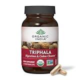 ORGANIC INDIA Triphala Capsules Organic - Herbal Supplement with Amla, Bibhitaki, Haritaki, Digestion & Colon Support, Immune System Support, Adaptogen, Vegan, USDA Certified Organic - 60 Capsules