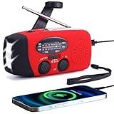 TFTDOUP FM/AM/NOAA Weather Radio Hand Crank Self Powered Solar Portable Mini Emergency Survival Radios with 3 LED Super Bright Flashlight 2000mah Battery Operated Power Smart Phone Charger,SOS