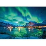 Northern Lights 500 Piece Puzzles for Adults Kids Aurora Nature Landscape Jigsaw Puzzles Family Challenging Mountain Lake Scenery Puzzles (21"x15")