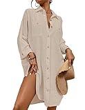 Bsubseach Womens Modern Swimsuit Cover Up Blouse Button Down Shirt Dresses Tops
