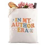 Gzrlyf Novel Writer Author Makeup Bag Writer Themed Gift Novelist Author Gifts For Women Writer Author Novelist Cosmetic Bag (IN MY AUTHOR tote)