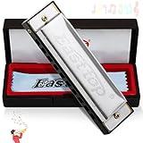 East top Harmonica, C Key Blues Harmonica for Beginners and Adults, Kids and Teenagers,10 Holes Mouth Organ Blues Harp For Students as Gift