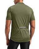 Men's Cycling Jersey Moisture Wicking Short Sleeve Half Zip Bike Road Mountain Biking Bicycle Biker Quick Dry UPF SPF Riding Sun Protection Racing Shirts for Men Zipper Pockets(Olive,XL)