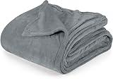 Utopia Bedding Cool Grey Fleece Blanket Queen Size Fuzzy Soft Anti-Static Microfiber Bed Blanket (90x90 Inch)