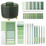 sportsvoutdoors Green Desk Accessories, Sage Green Supplies, Office Stationery Set, Dark Green Pen Pencil Holder for Desk,Gifts for Office Clerks