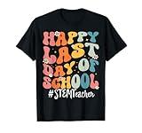 Retro STEM Teacher Happy Last Day Of School Teacher T-Shirt