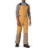 Amazon Essentials Men's Water-Resistant Insulated Snow Bib Overall, Gold Light Brown Color Block, Medium