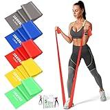 Resistance Bands Set, 5 Pcs Exercise Bands Elastic Stretch Bands for Yoga Fitness Stretching Pilates Strength Training, Workout Bands for Home Gym