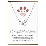 VIY Personal Card Dog memorial necklace, Dog memorial gifts, Rainbow bridge cat memorial gifts, Paw necklace, Loss of cat sympathy gift