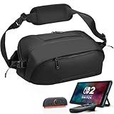 FOREGOER Carrying Case for Nintendo Switch 2/Steam Deck/PlayStation 5, Portable Travel Shoudle Bag with Pockets for Switch 2 Accessories and Game Cards, Lightweight and Large Capacity Crossbody Bag