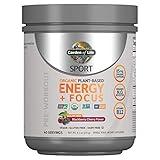 Garden of Life Sport Organic Plant-Based Energy + Focus Vegan Clean Pre Workout Powder, Sugar & Gluten Free BlackBerry Cherry with 85mg Caffeine, Natural NO Booster, B12, 40 Servings, 8.14 Oz