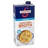 Swanson 100% Natural Unsalted Chicken Broth, 32 oz Carton